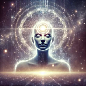 DALL·E 2025-03-06 12.37.20 - A mystical and serene depiction of intuition, featuring a person with their eyes closed, radiating a soft inner light. The scene is ethereal, with glo